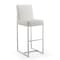 Manhattan Comfort Element 29 Faux Leather Bar Stool in Pearl White and Polished Chrome, PK3 3-BS010-PW - alternate 3